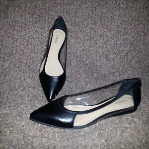 RUDSAK-Black Leather and Clear Sided Ballet Shoes-Flats-Size 36-5.5/6-Near Mint